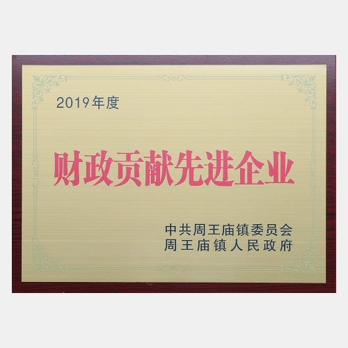 2019年度財政貢獻先進企業(yè)